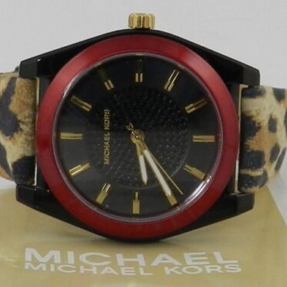MICHAEL KORS Women's Channing Animal Print Leather Strap Watch 40mm - Picture 3 of 7